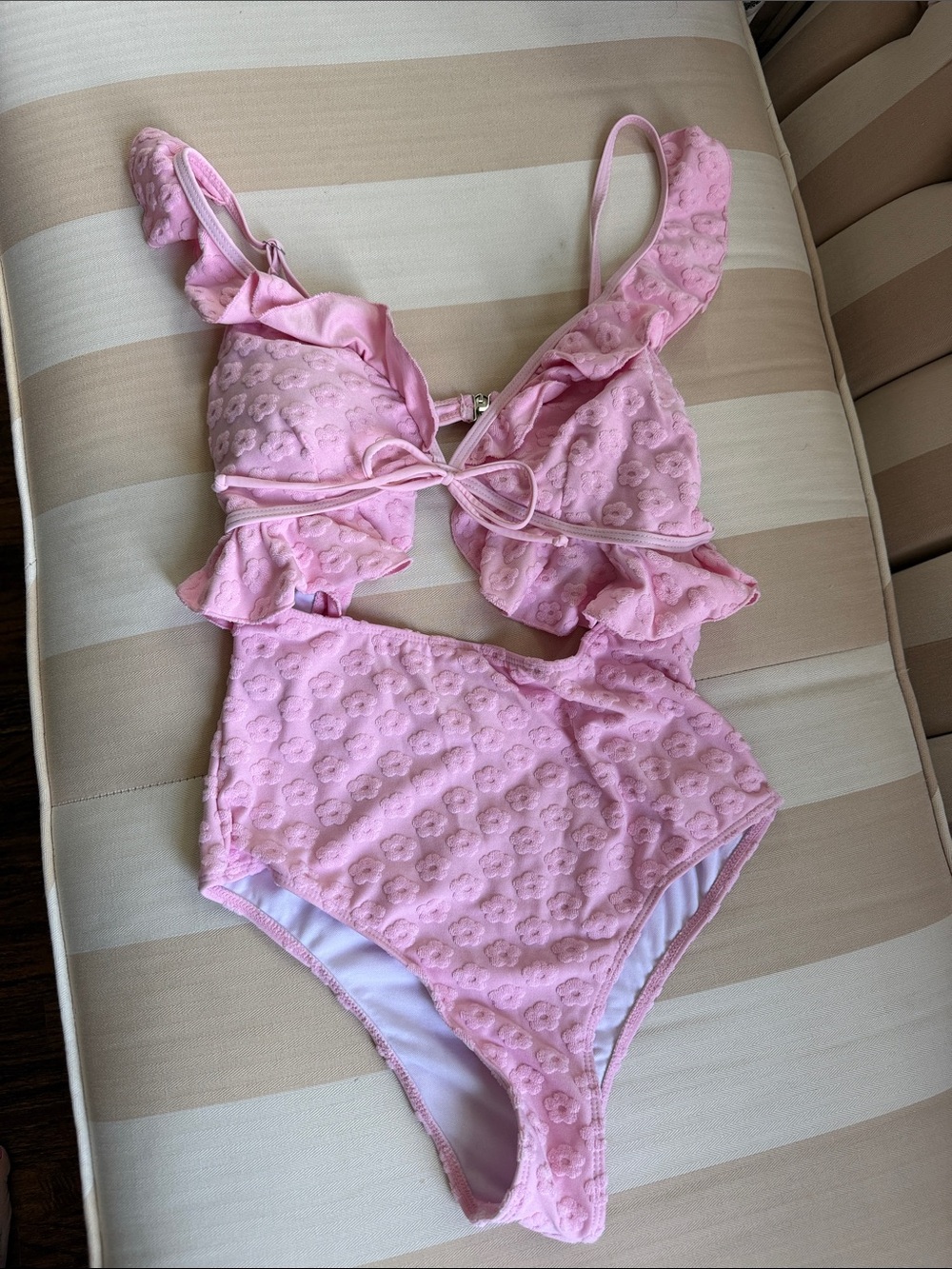 Pink Ruffle One-Piece Swimsuit - Picture 5 of 9